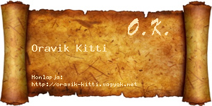 Oravik Kitti névjegykártya
